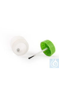 Graduated bottle with brush and steel ball 50 ml, HDPE, screw cap, Ø 40 x H...